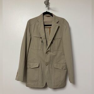 Men's Kroon Utility Blazer Button Up‎ Fall Casual Jacket Tan Beige 38R